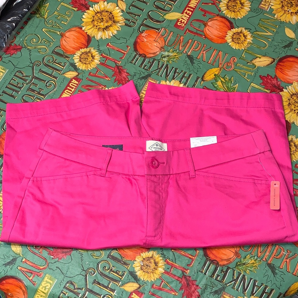 St. John’s Bay Secretly Slender Raspberry Rose Bermuda Shorts - Picture 5 of 10
